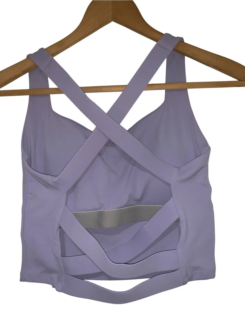 KeyHalo Active Crop Tank Top w/Built in Sports Bra Lavendar Strappy Size L - Picture 3 of 6